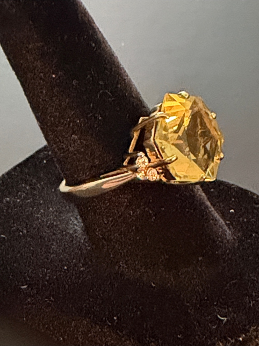Gold Citrine Statement Ring - Women Jewelry